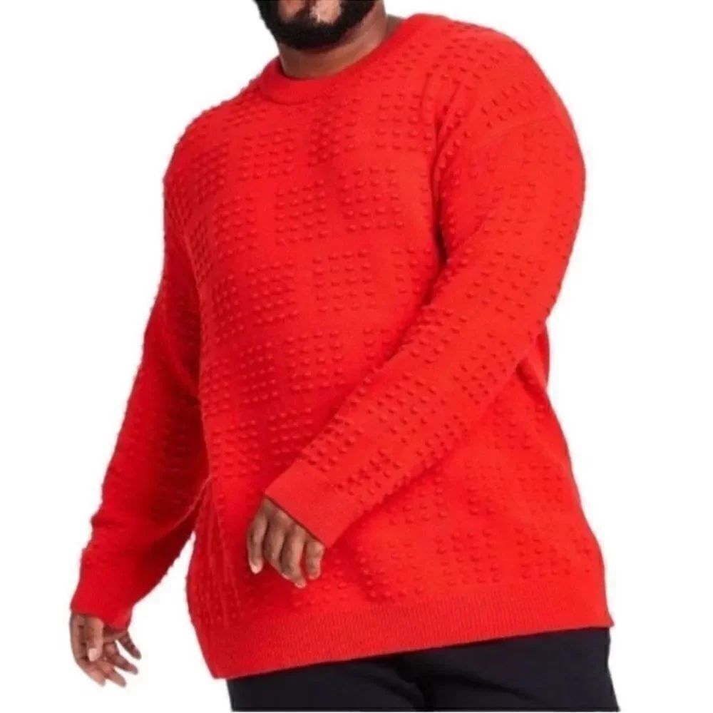 Men's Textured Orange Lego Sweater(Size Medium) - Picture 3 of 9